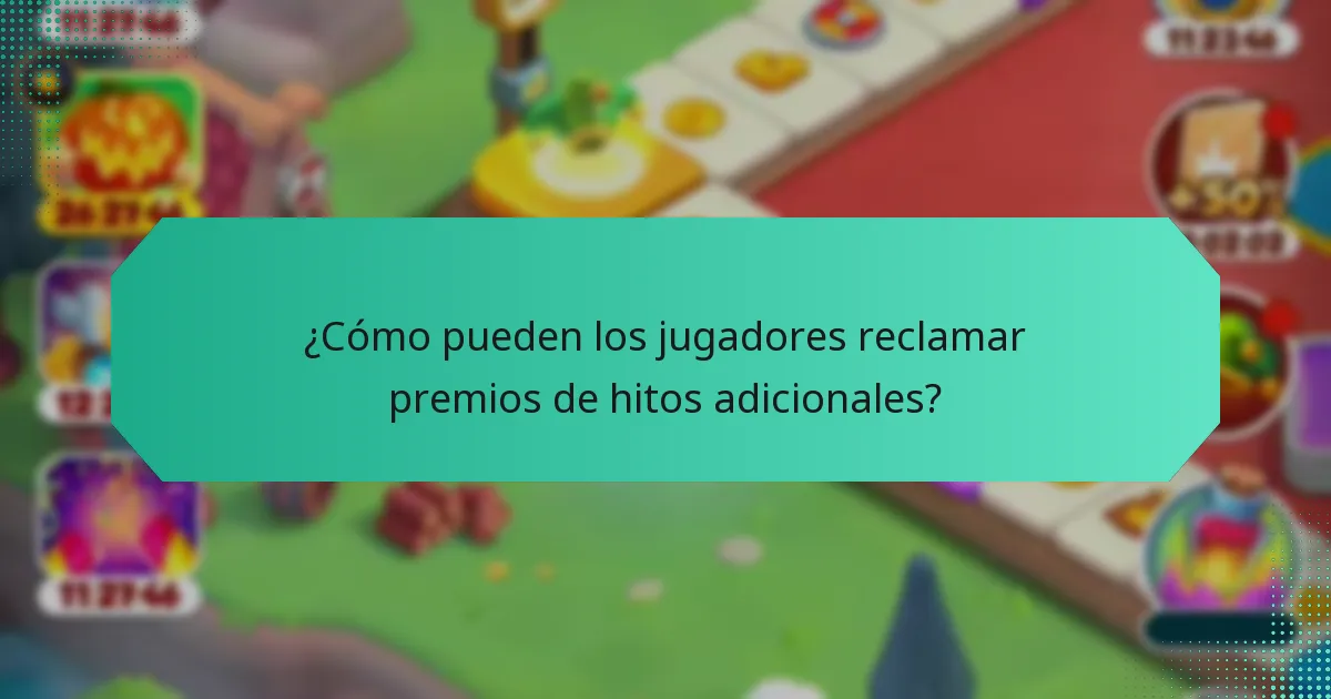 ¿Cómo pueden los jugadores reclamar premios de hitos adicionales?